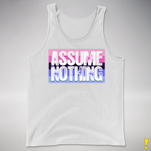 Assume Nothing Omnisexual Pride Flag Premium Tank Top - White